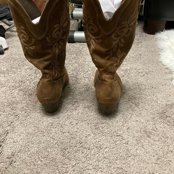 Rampage Cowboy Boots Brown Embroided Pointed Toe RAM-VIDA 429105 Sz 7 M - Picture 4 of 7